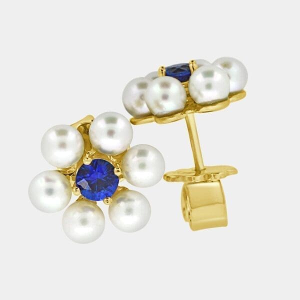 Jan Pearl and Sapphire Earrings