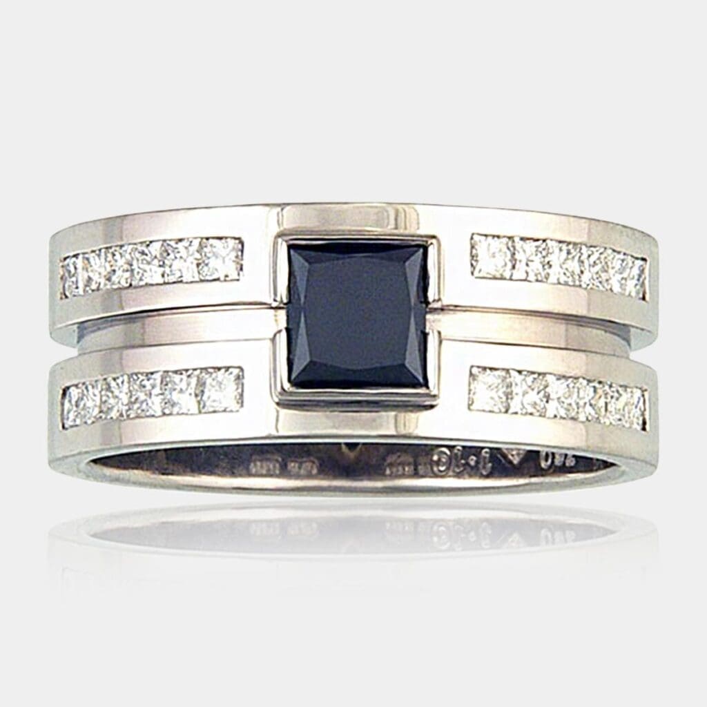 Louie Princess Cut Black Diamond Ring