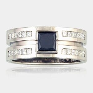 Louie Princess Cut Black Diamond Ring