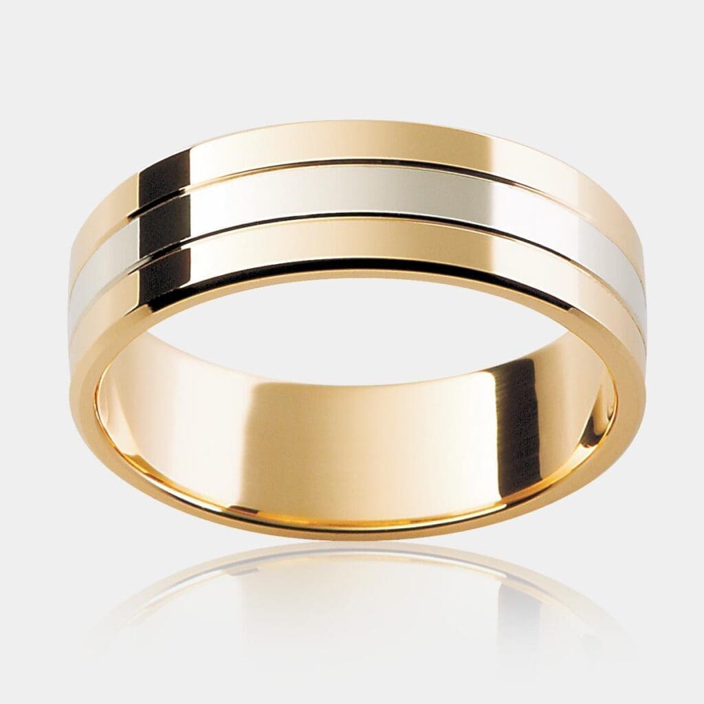 Monaco Two Tone Men's Wedding Ring