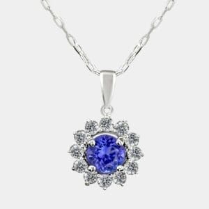 Dia Tanzanite and Diamond Pendant