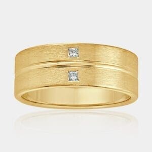 Daniel Men's Gold Princess Cut Diamond Ring