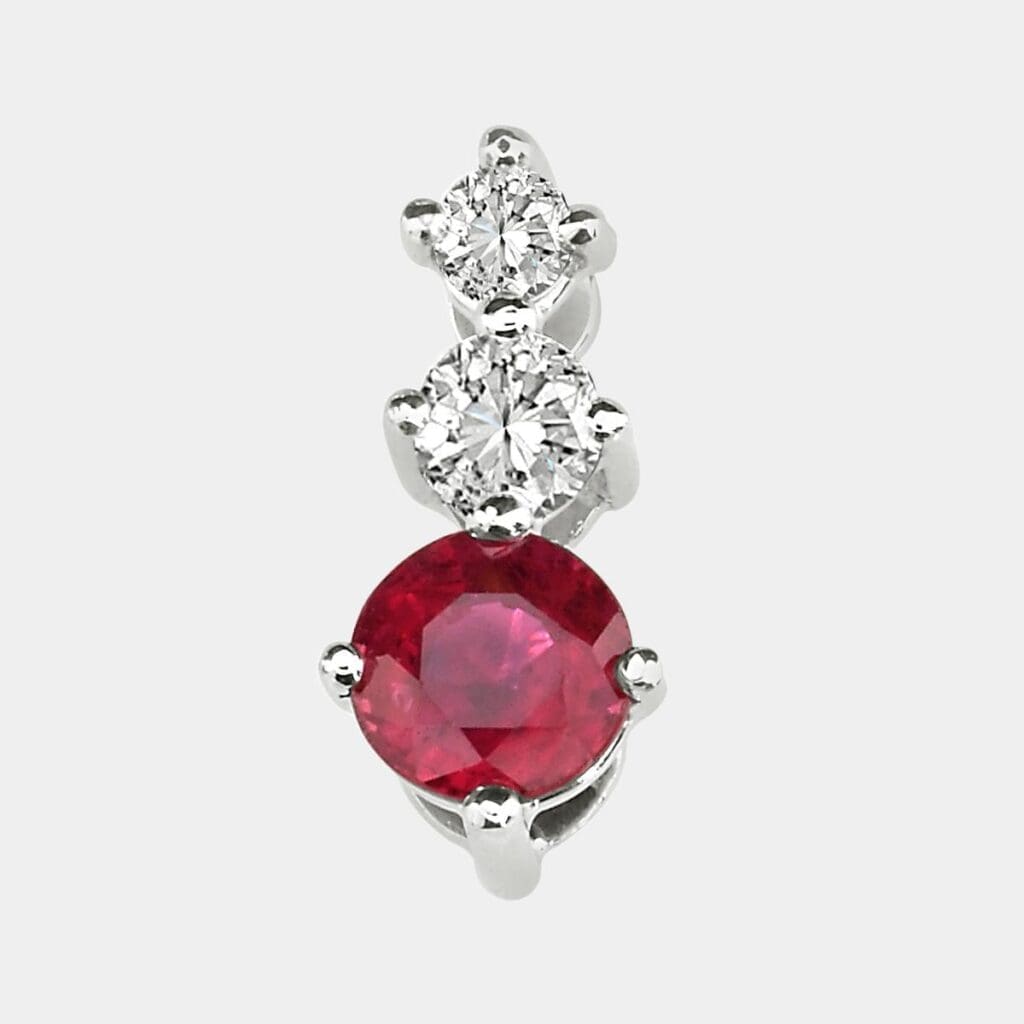 John Drop Pendant with Ruby and Diamonds