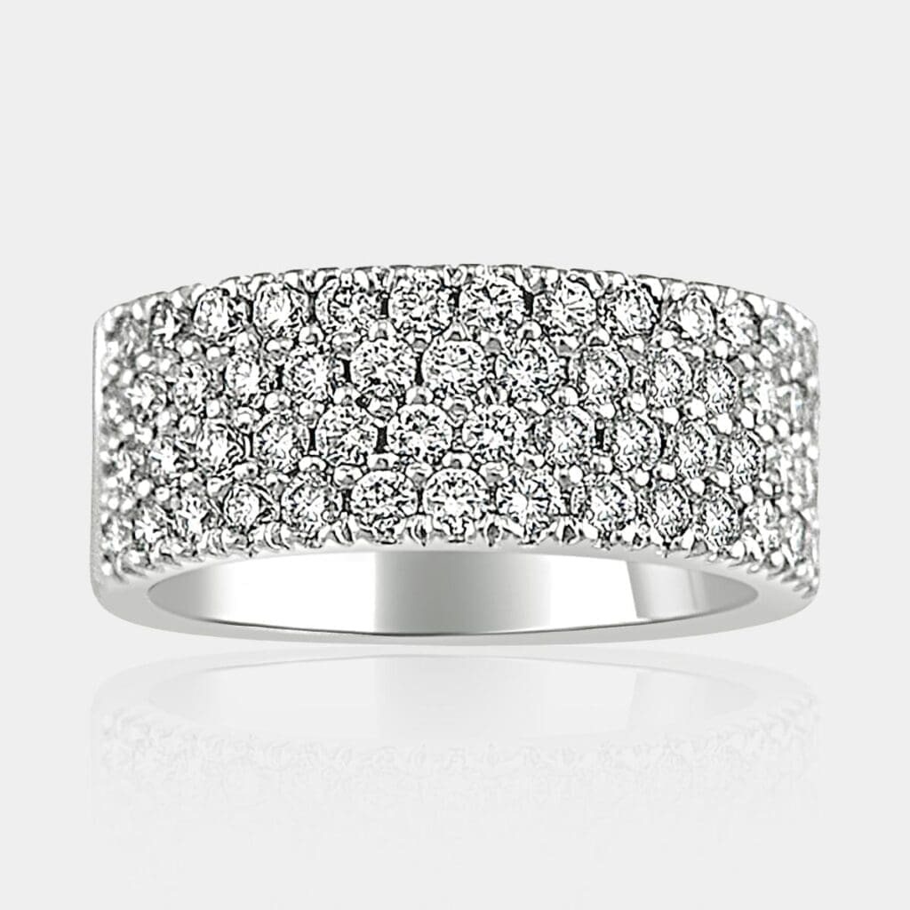 Lynda Four Row Pave Set Diamond Ring