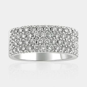 Lynda Four Row Pave Set Diamond Ring