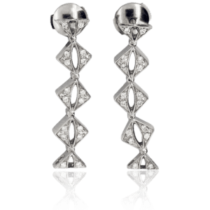 0.24ct Diamond Cupid's Arrow Earrings in 18ct White Gold