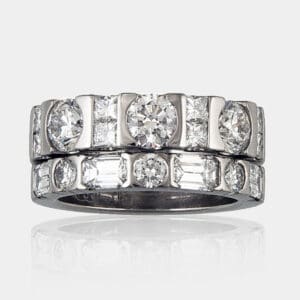 Cesari Round Princess Emerald Cut Fashion Ring Set