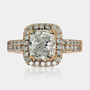 Courtney cushion cut diamond halo ring