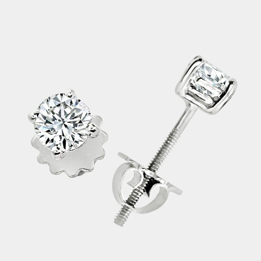 Four Claw Diamond Earrings