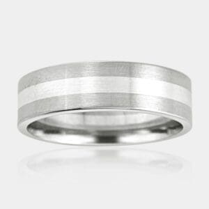 Bryan Two Tone White Wedding Ring