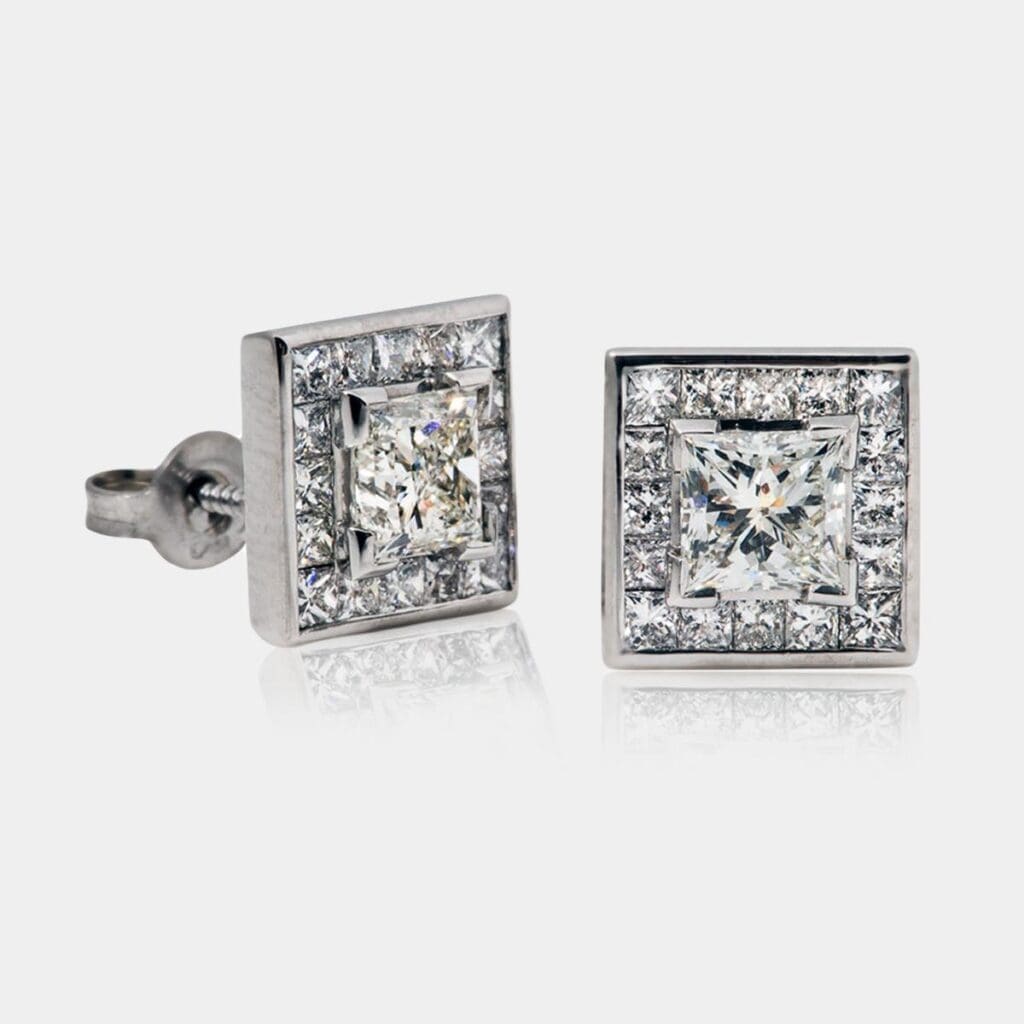 Princess Cut Diamond Earrings