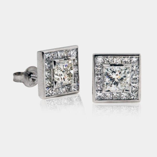 Princess Cut Diamond Earrings