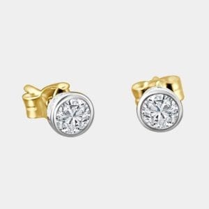 Bezel Set Diamond Earrings