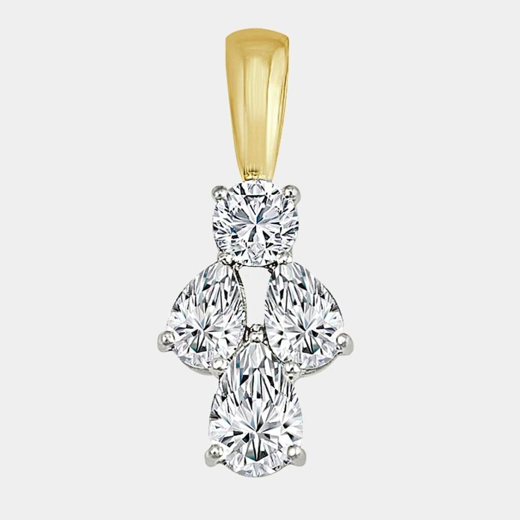 John Designer Pendant with Pear Shape Diamonds