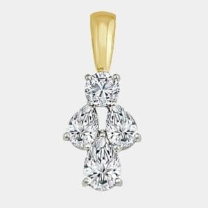 John Designer Pendant with Pear Shape Diamonds