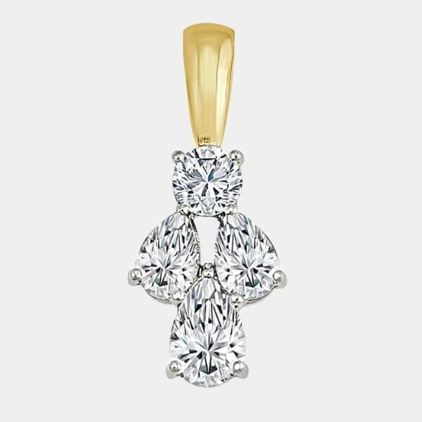 John Designer Pendant with Pear Shape Diamonds