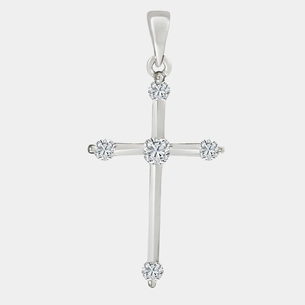 Irene Cross Pendant with Round Brilliant Diamonds