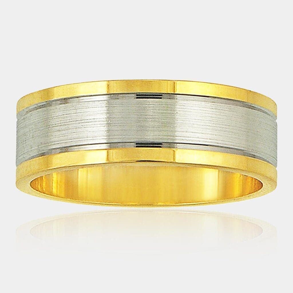 Glen Men's Two Tone Gold Wedding Ring