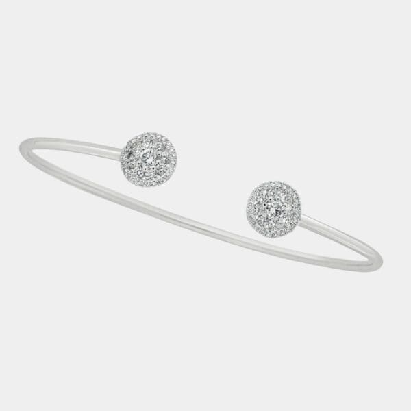 Fashion Bangle with Round Diamond Clusters