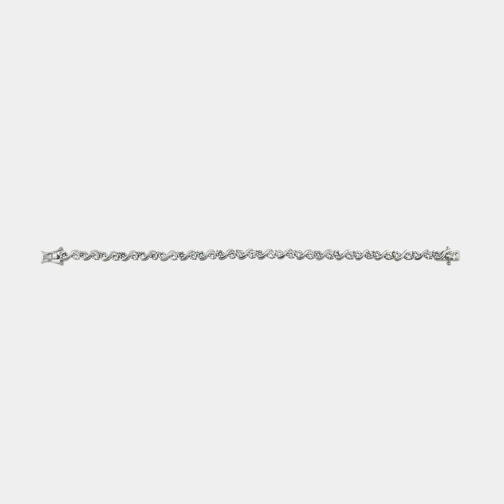 Fancy Wave Pattern Diamond Tennis Bracelet