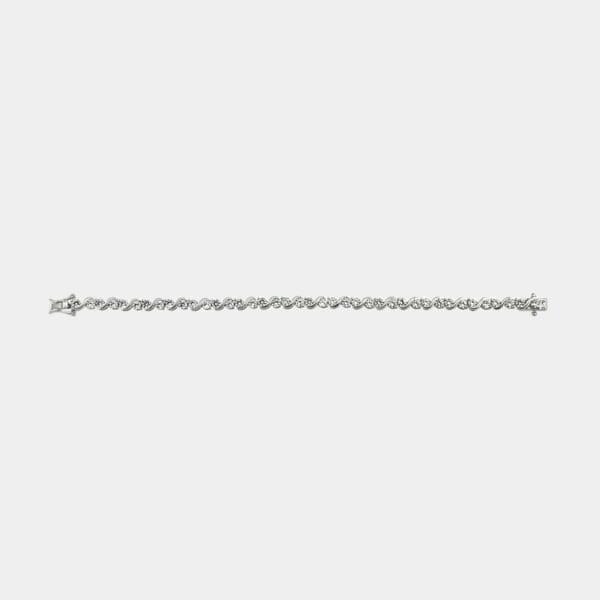 Fancy Wave Pattern Diamond Tennis Bracelet