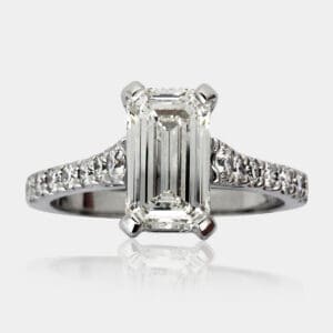 Helen Emerald cut diamond engagement ring