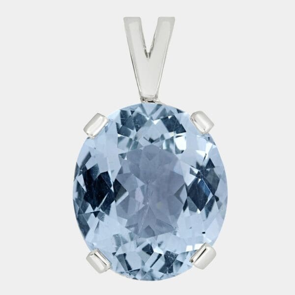 Jeff Oval Cut Aquamarine Pendant