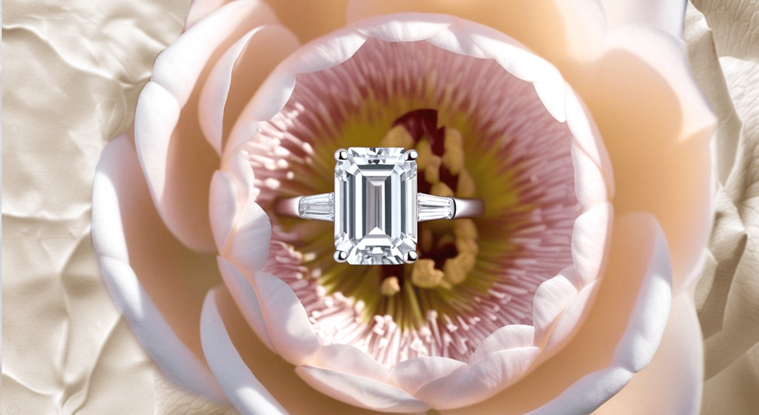 emerald cut diamond ring cover